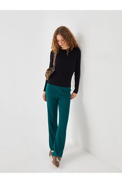 LC Waikiki Elastic Waist Textured Women's Knitwear Trousers