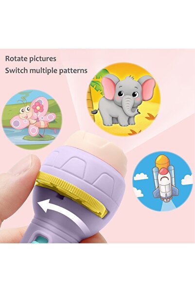 Schulzz Projected Multicolor Educational Flashlight - 10 Discs / 80 Different Images - Purple Color