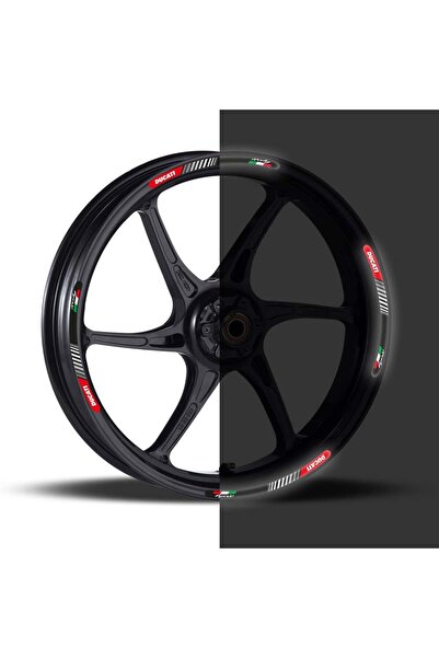 Redline Grafik Ducati Kırmızı 3D Reflektif Yansıtma Özellikli Damla Jant Şeridi