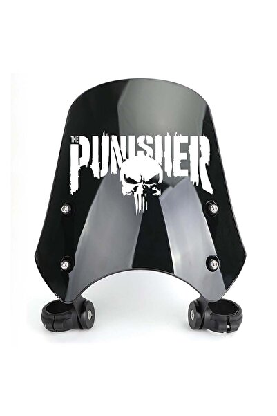 Redline Grafik Punisher Ön Cam Sticker Motorsiklet Beyaz Sticker