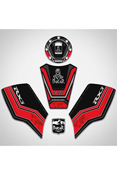Redline Grafik Rx3i Evo Tank Pad Set Siyah Kırmızı Rx3 Evo