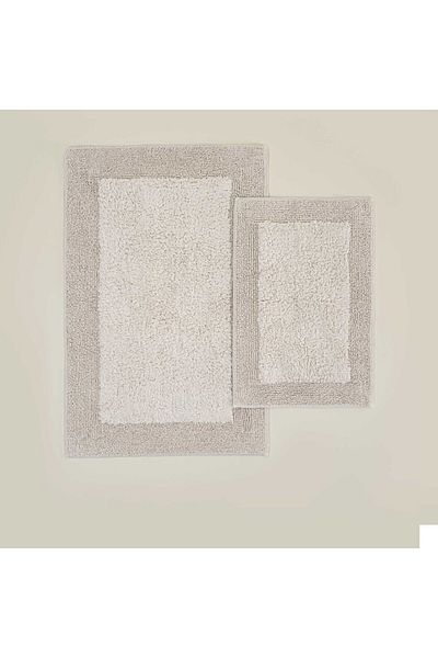 Ecocotton Petra Σετ 2 Πατάκια Μπάνιου 100% Βαμβακερή Κρέμα 60x90-40x60