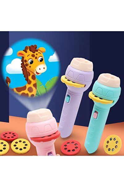 Schulzz Çocuklar Için 80 Resimli Projeksiyonlu Eğitici El Feneri- Colorful