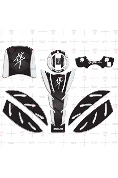 Redline Grafik Suzuki Hayabusa Sticker Set Full 2008-2018 Beyaz Siyah
