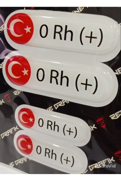 Redline Grafik Damla Kan Grubu Sticker Beyaz 4 ADET Hediyeli 0 RH Pozitif
