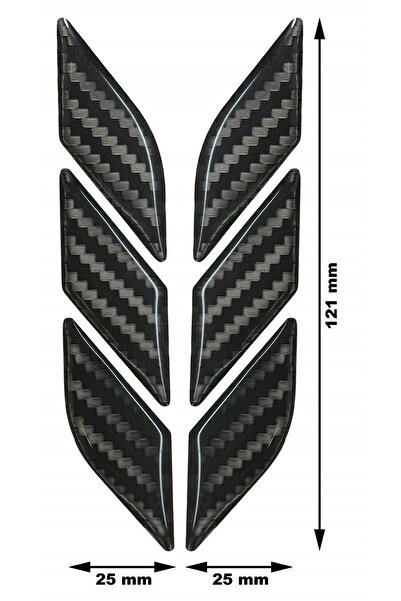 Redline Grafik Motosiklet Karbon 3D Sticker