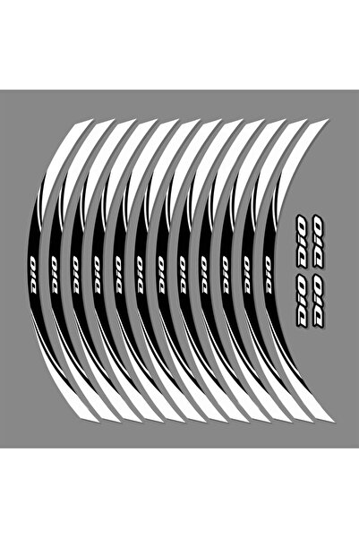 Redline Grafik Dio Reflektif Siyah Beyaz Jant Şeridi