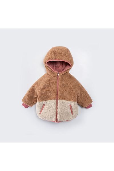 MİMBOKİDS Winter Coat with Double-Sided Hat for Girls 6-11 Years