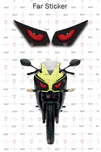 Redline Grafik CBR 250R Far Filesi Kırmızı Göz