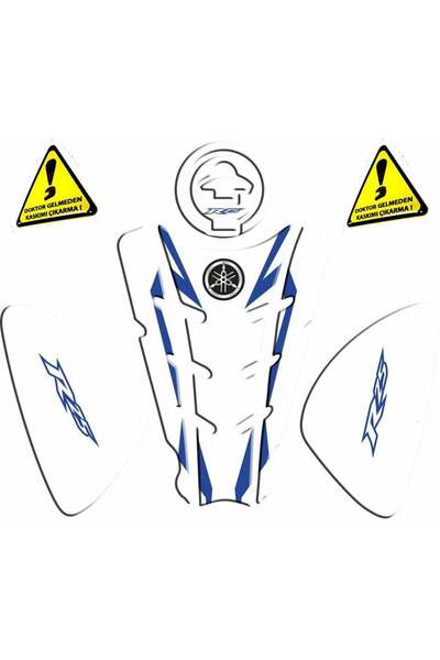 Redline Grafik YAMAHA R25 TANK PAD SET DEPO KAPAĞI VE YAN PAD MAVİ - BEYAZ