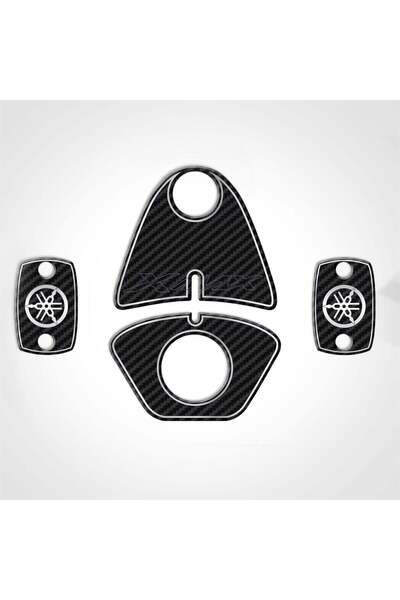 Redline Grafik Yamaha Xmax 250 2018-2021 Karbon desen Gidon Pad ve Hidrolik Koruyucu Pad Set Aksesuar