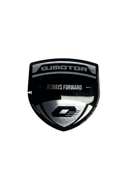 Redline Grafik Qj Motor 3D Gümüş Arma Sticker Redlinegrafik