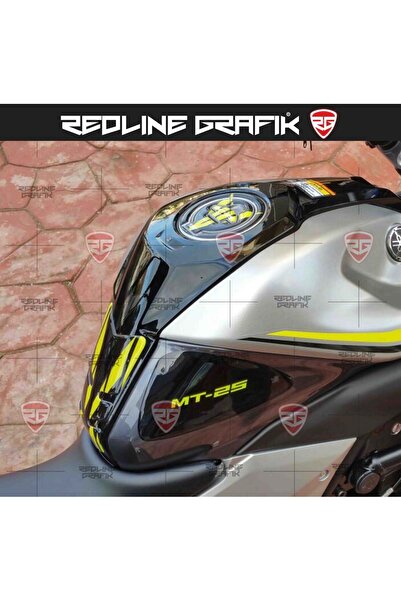 Redline Grafik Yamaha Mt 25 Özel Tank Pad Seti Neon Siyah