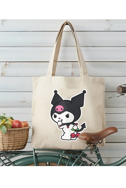 Cemira Kuromi, Tote Bag, Thick Bag, Cloth Bag, Book Bag, Canvas Bag, Shopper Bag, Pinterest Bag