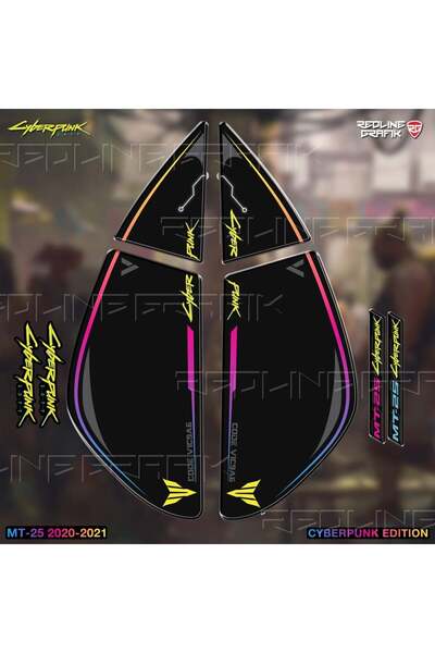 Redline Grafik Redlinegrafik MT 25 Uyumlu 2020-2021 CYBERPUNK EDİTİON YAN PAD