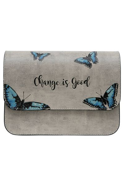 Dogo Women's Vegan Leather Gray Handbag - Change Is Good Design