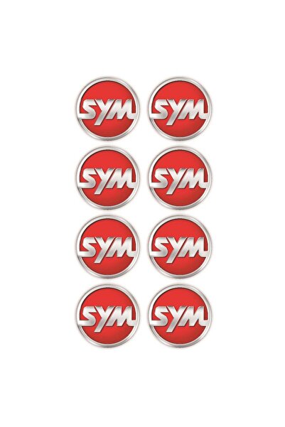 Redline Grafik Sym Logo 8'li Koruma Takozu 3D Sticker Etiket Siyah Kırmızı