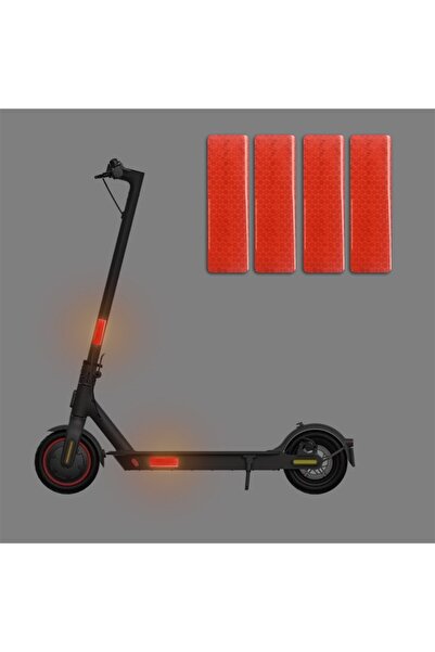 Redline Grafik Elektrikli Scooter Bisiklet Uyarıcı Reflektif İkaz Sticker 4'lü