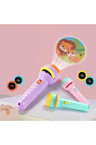 Schulzz Projected Multicolor Educational Flashlight - 10 Discs / 80 Different Images - Purple Color