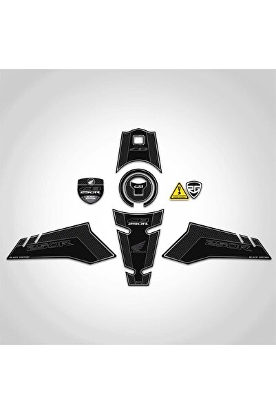 Redline Grafik Cb 250R Full Tank Pad Set Siyah-Gümüş