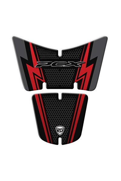 Redline Grafik Pcx 2014-2017 Tank Pad Siyah-kırmızı tasarım