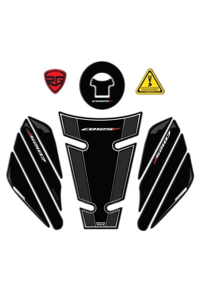 Redline Grafik Redlinegrafik Cb125f 2023-2024 Uyumlu Carbon Siyah Tank Pad Ko...