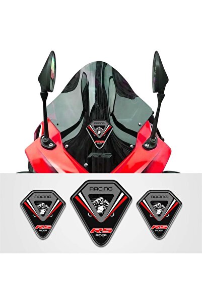 Redline Grafik ملصق ثلاثي الأبعاد لدراجة بولسار آر إس باللون الأسود والأحمر