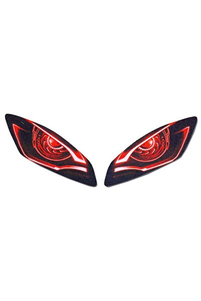 Redline Grafik Redlinegrafik R6 Uyumlu Siyah Kırmızı Far Sticker Far Gözü Far...