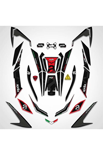 Redline Grafik Aprilia Sr Gt 200 125 Full Siyah Kırmızı Set