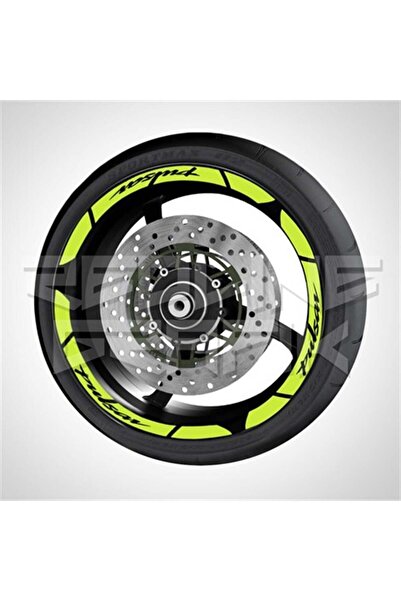 Redline Grafik Bajaj Pulsar Motosiklet Fosforlu Sarı Jant Şeriti