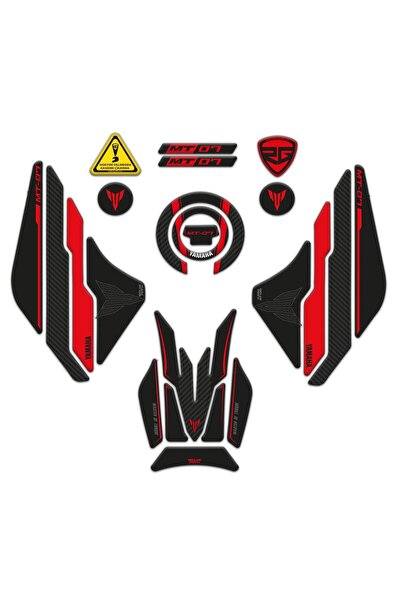 Redline Grafik MT-07 2021-2023 Uyumlu Tank Pad Seti Kırmızı Revize