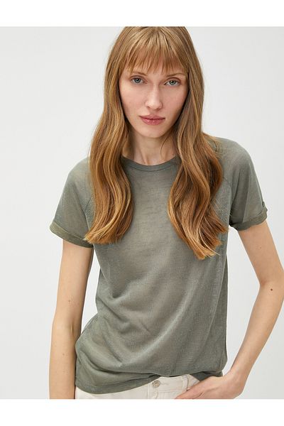 Koton T-shirt Raglan μανίκι με λαιμόκοψη