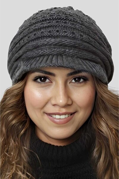 Trenderrs Beretă tricotată căptușită cu șanțuri pentru femei