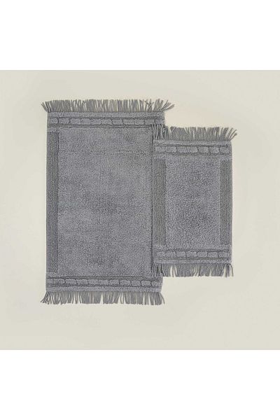 Ecocotton Σετ πατάκι μπάνιου Luna 2 τεμαχίων 100% βαμβακερό γκρι 60x90-40x60