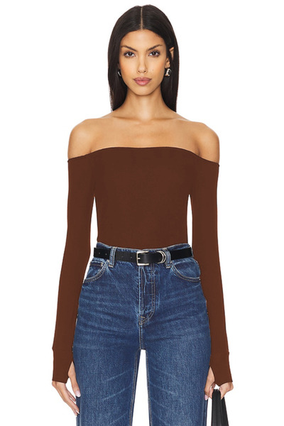 By Kul Design Women's Low Shoulder Finger Tape Jarse Bluz