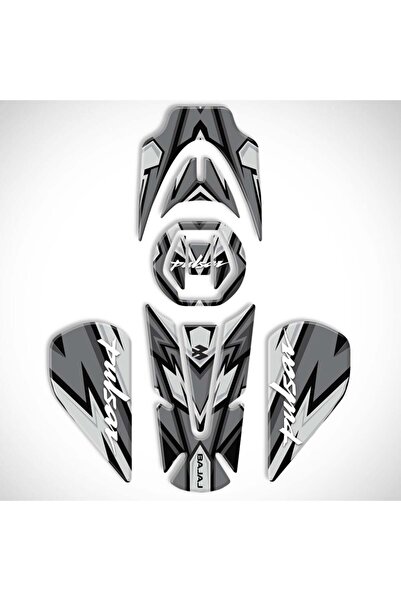 Redline Grafik Bajaj Pulsar Tank Pad Set 5'li Gri