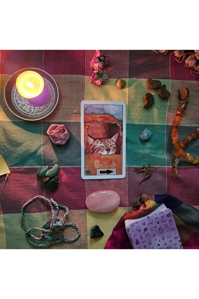 FG KONNİCHİWA Cat Tarot Support 78 Card Holder Top Quality Outdoor Tarot Card