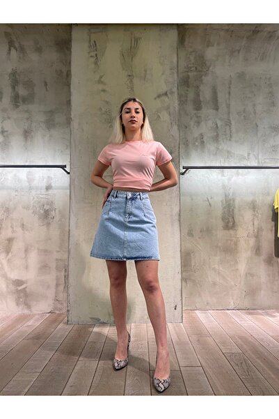 Vigoss Jeans Vigoss Kadın Mini Denim Etek 50455-00422