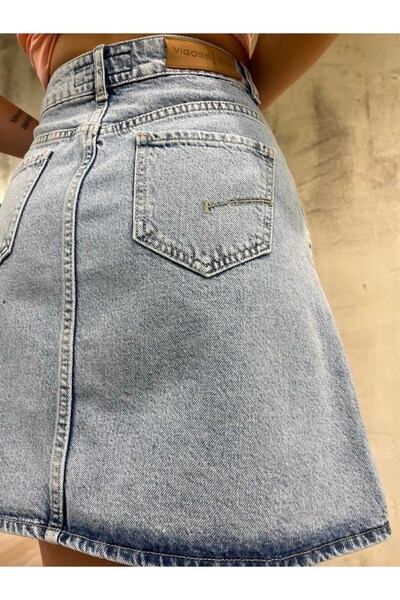 Vigoss Jeans Vigoss Kadın Mini Denim Etek 50455-00422