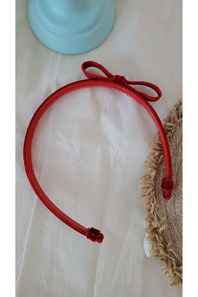 PÖTİLİKARE Red Velvet Bow - Children's and Young Girls' Crown