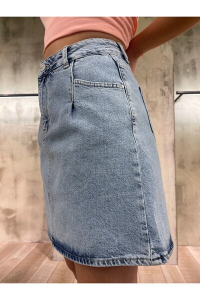 Vigoss Jeans Vigoss Kadın Mini Denim Etek 50455-00422