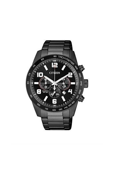 Citizen AN8165-59E Quartz Siyah Metal Kordonlu Kronolu 44 mm Erkek Kol Saati