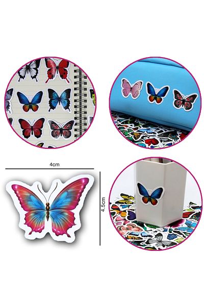 Choice 100pcs 10/50/100pcs Butterfly Insect Cartoon Cute Decals Toy Stationery Guitar Phone Bicycle Laptop