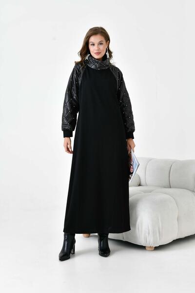 FTZ WOMEN Kadın Kapitoneli İki İp Elbise Siyah 30982