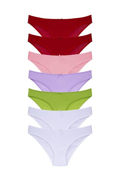 Merry Secret's Chiloți slip din 7 piese, flexibili, flexibili, din Lycra, multicolore