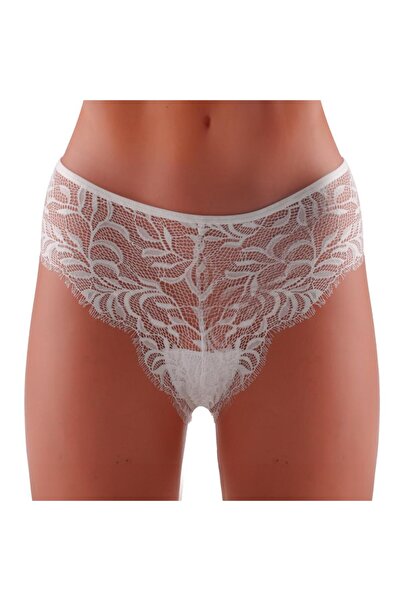 FOURSOLOS 2'li Dantelli Pamuklu Kadın Külot, Beyaz