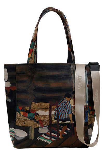 Dogo Women's Vegan Multi-Colored Large Tote Bag - Family Time Design