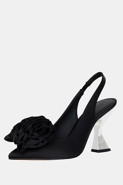 Katy Perry Pantofi cu toc cu detalii florale negre Laterr High pentru femei