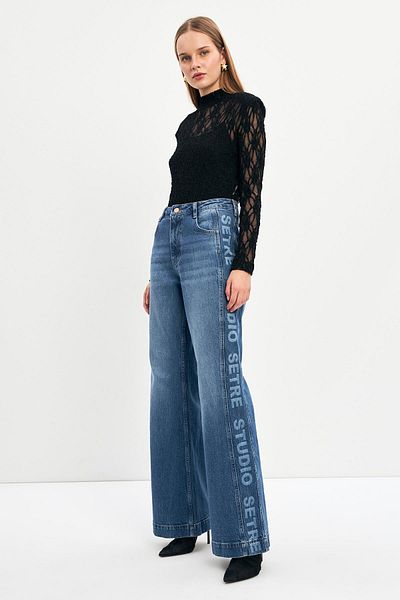 Setre Pantaloni de blugi - Detaliu lateral cu o singură dungă