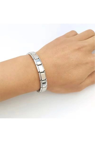 Yellow Rise Stainless Steel Italian Charm Bracelet